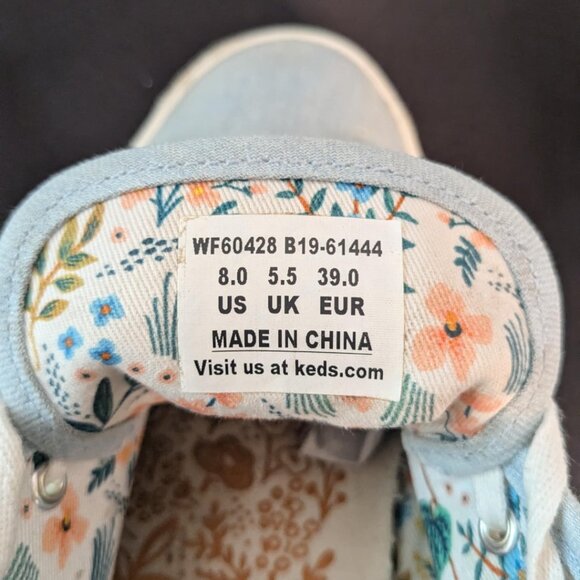 🌼 Garden Party Goals | Keds Embroidered Chambray Sneakers (Sz 8) - Picture 6 of 8